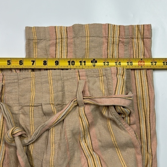 American Eagle Linen Blend Stretch Waist Striped Wide Leg Pants Medium NWOT - Picture 9 of 14